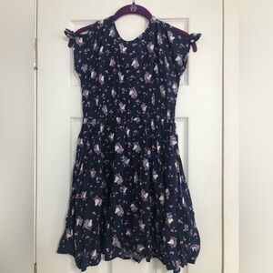 Oshkosh Bgosh Girls Navy‎ Unicorn Print Tie-Shoulder Dress size 10